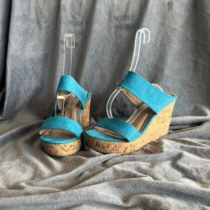Lane Bryant Blue Wedges - Size 7W